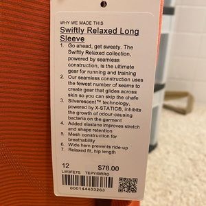 🍋NWT Lululemon Swiftly Relax Long Sleeve🍋